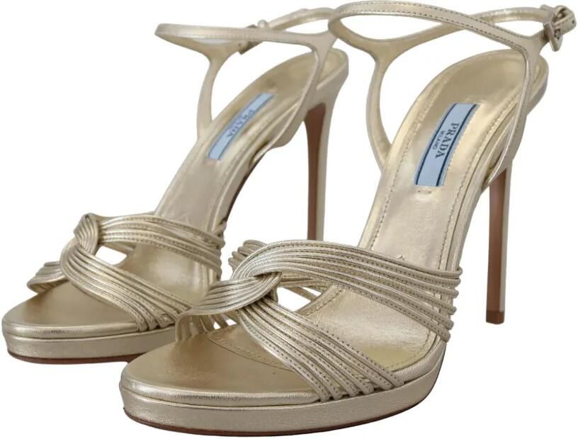 Prada Leren sandalen Goud - Foto 4