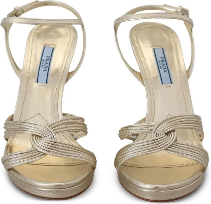 Prada Leren sandalen Goud - Foto 2