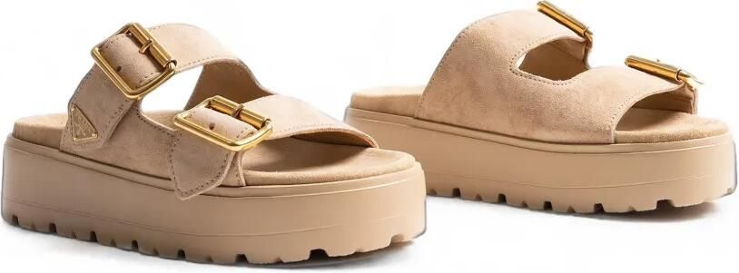 Prada Leren sandalen met gesp Beige - Foto 4
