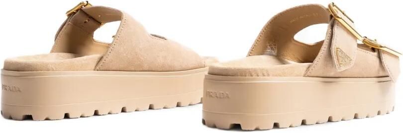 Prada Leren sandalen met gesp Beige - Foto 5