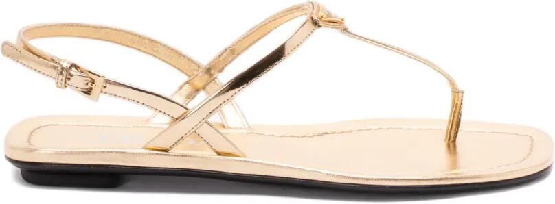 Prada Leren sandalen met gesp Goud
