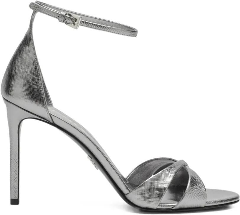 Prada Leren sandalen Zilver