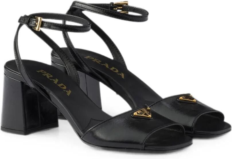 Prada Leren sandalen Zwart