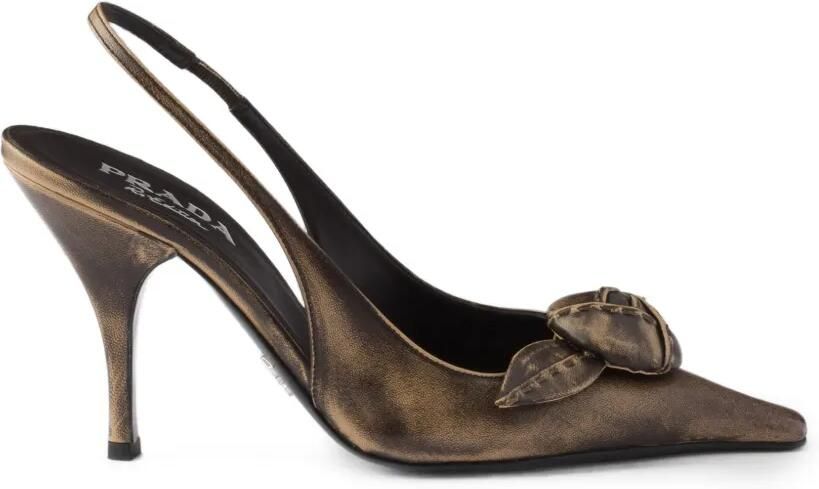 Prada Leren slingback pumps Bruin