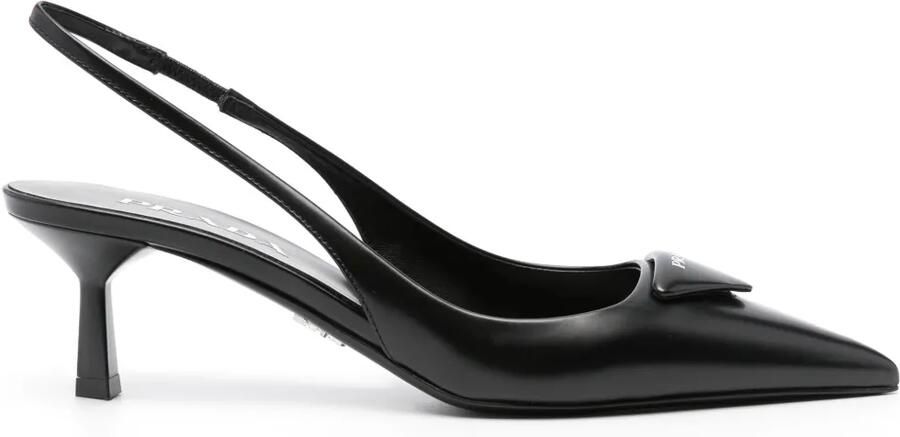 Prada Leren slingback pumps Zwart