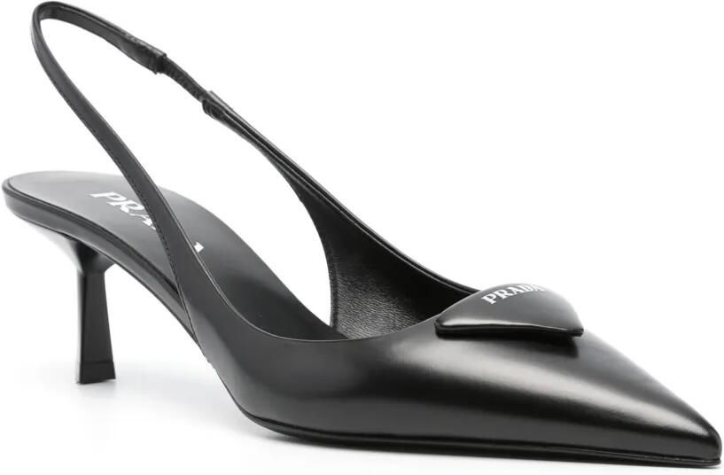 Prada Leren slingback pumps Zwart - Foto 2