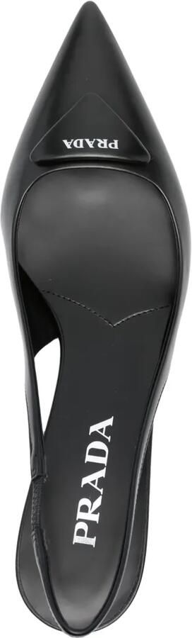 Prada Leren slingback pumps Zwart - Foto 4