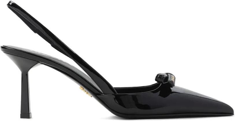 Prada Leren slingback pumps Zwart