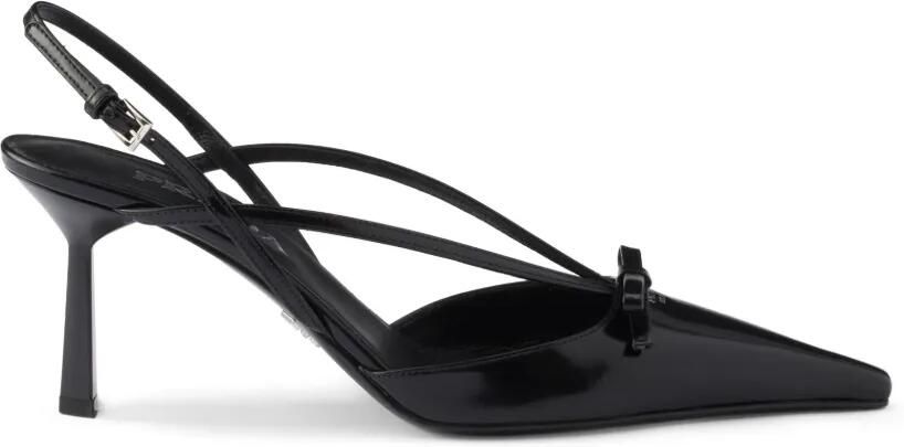Prada Leren slingback pumps Zwart - Foto 4