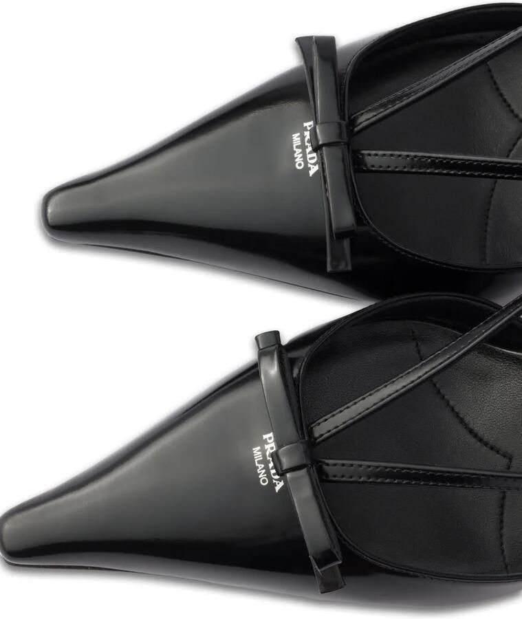 Prada Leren slingback pumps Zwart - Foto 2