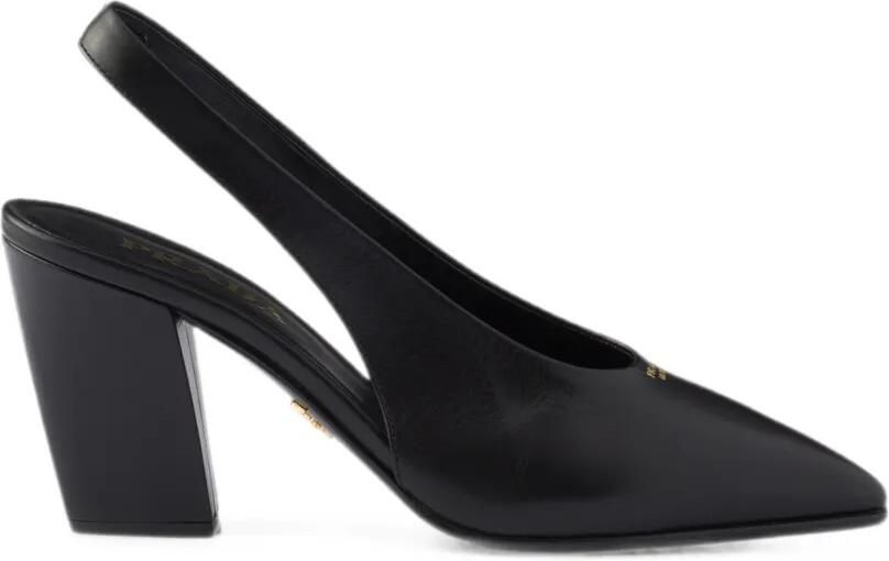 Prada Leren slingback pumps Zwart