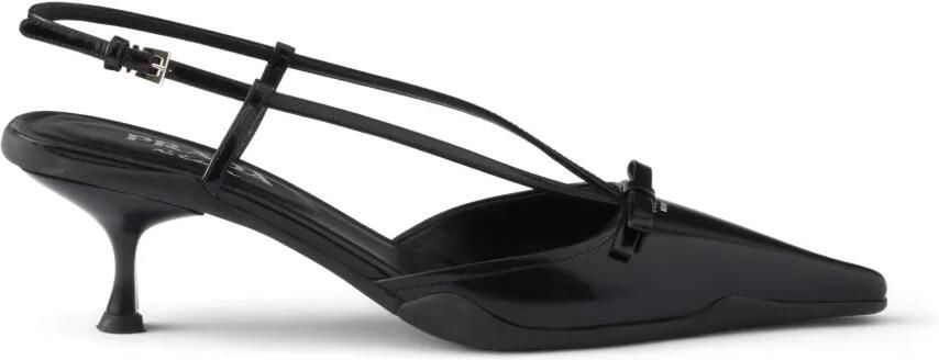 Prada Leren slingback pumps Zwart