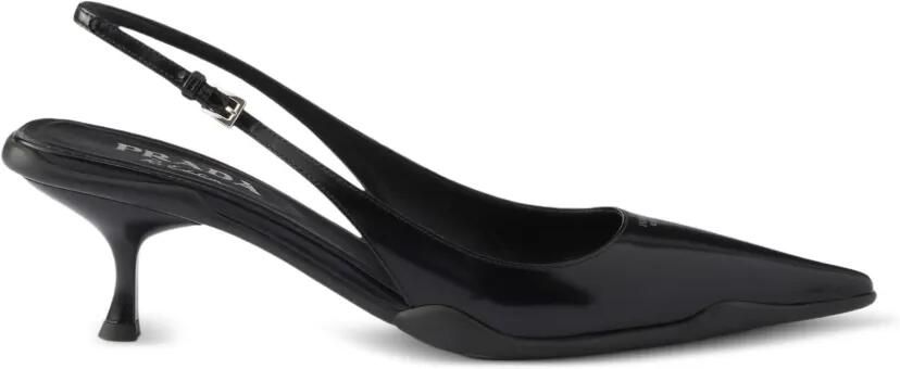 Prada Leren slingback pumps Zwart