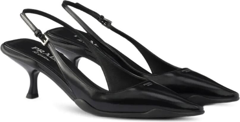 Prada Leren slingback pumps Zwart - Foto 4