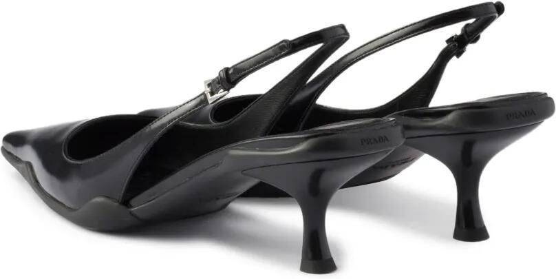 Prada Leren slingback pumps Zwart - Foto 5