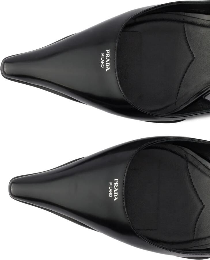 Prada Leren slingback pumps Zwart - Foto 2