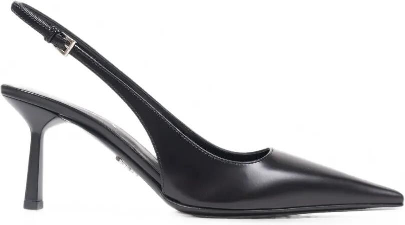 Prada Leren slingback pumps Zwart