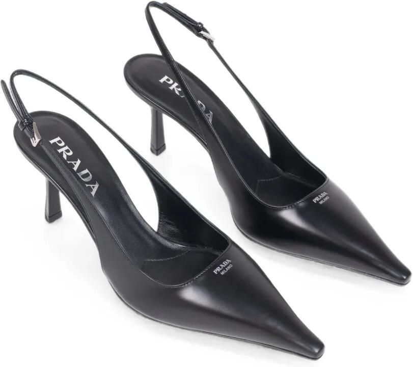 Prada Leren slingback pumps Zwart - Foto 2