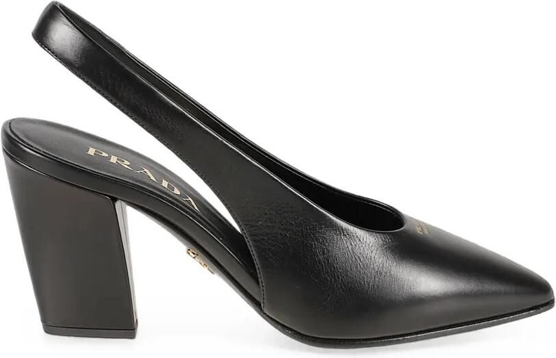 Prada Leren slingback pumps Zwart