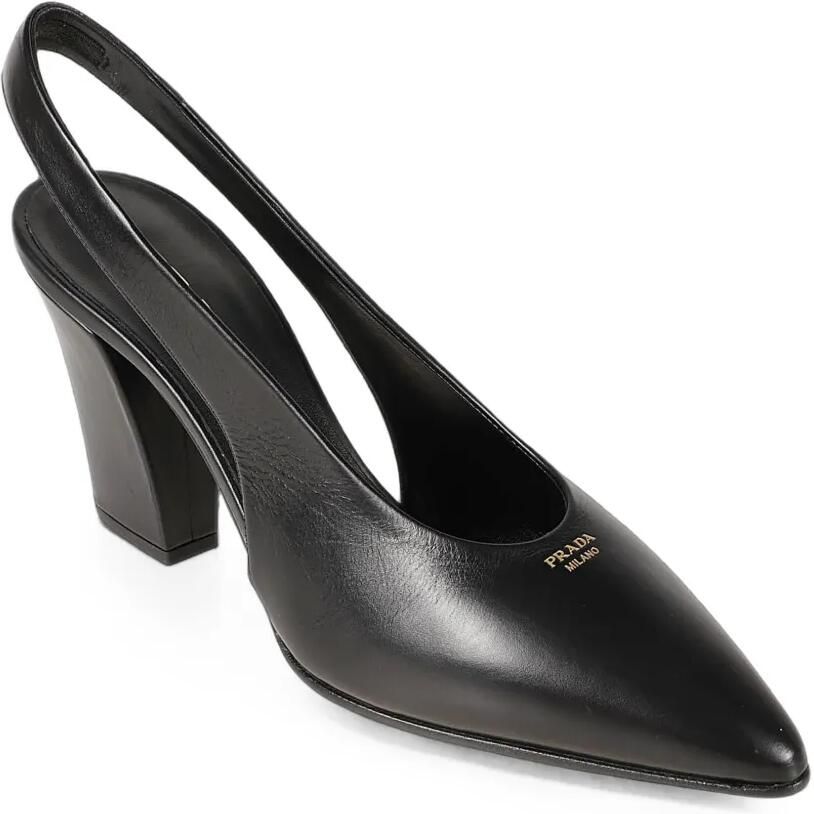 Prada Leren slingback pumps Zwart - Foto 2