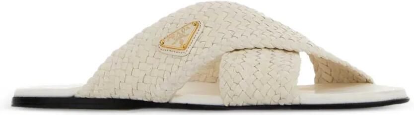 Prada Leren slippers Wit - Foto 2
