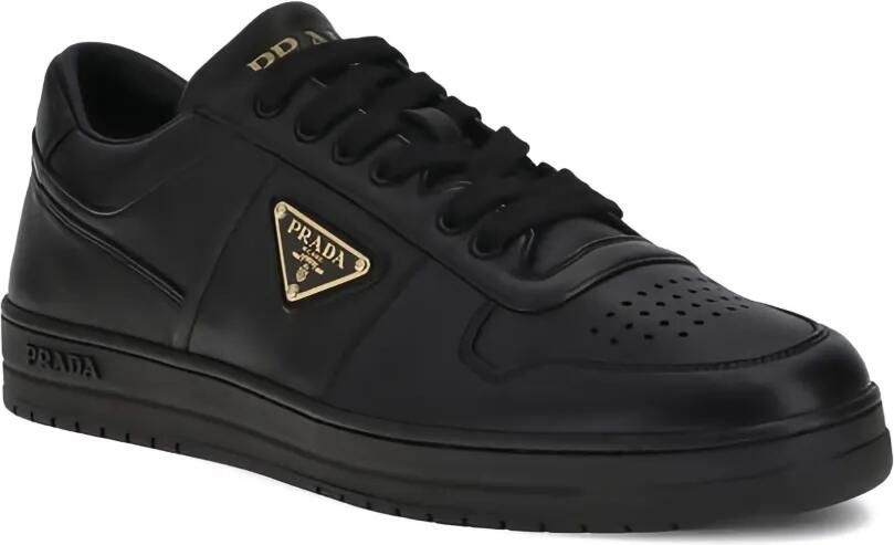 Prada Leren sneakers met logoplakkaat Zwart - Foto 2
