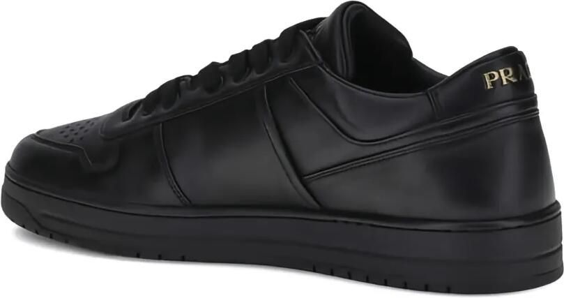Prada Leren sneakers met logoplakkaat Zwart - Foto 3