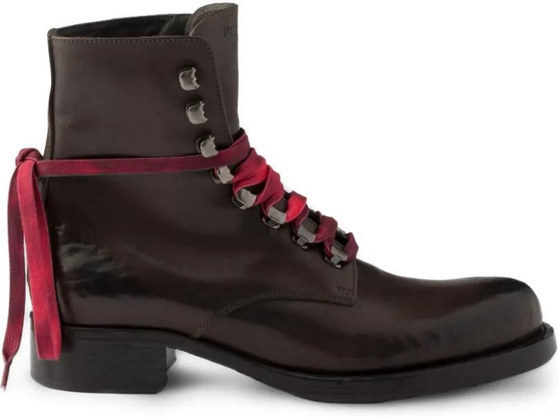 Prada Leren veterlaarzen Bruin