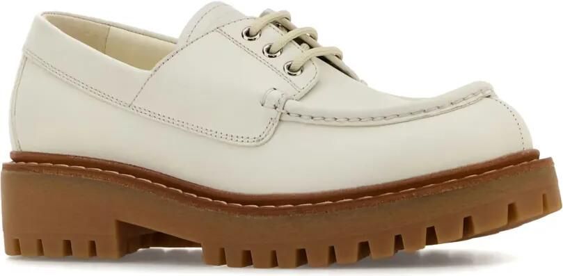 Prada Leren veterschoenen Wit - Foto 2