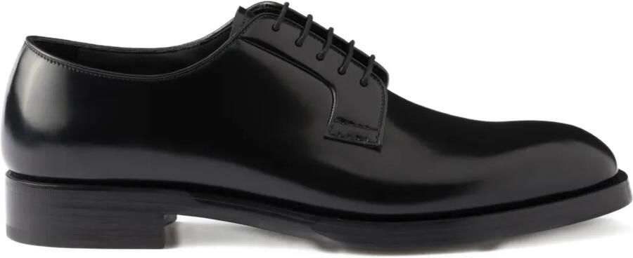 Prada Leren veterschoenen Zwart