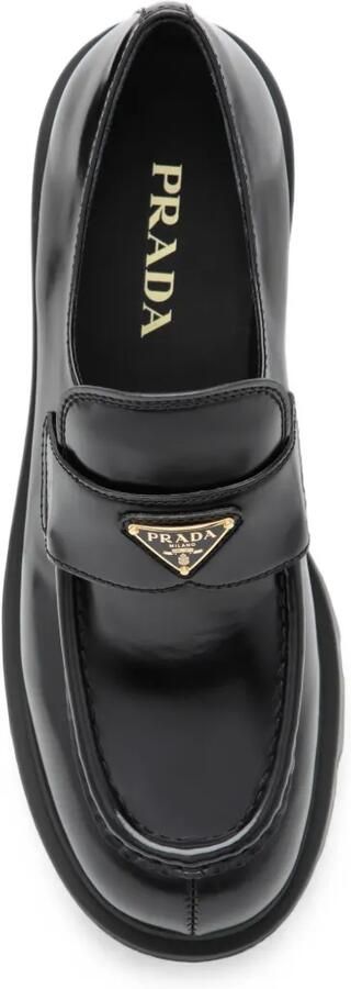 Prada Loafers met emaille Triangle-logo Zwart - Foto 4