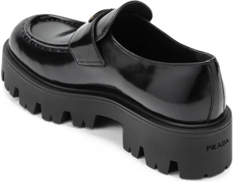 Prada Loafers met emaille Triangle-logo Zwart - Foto 3