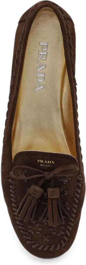 Prada Loafers met kwastje en festonsteekafwerking Bruin - Foto 5