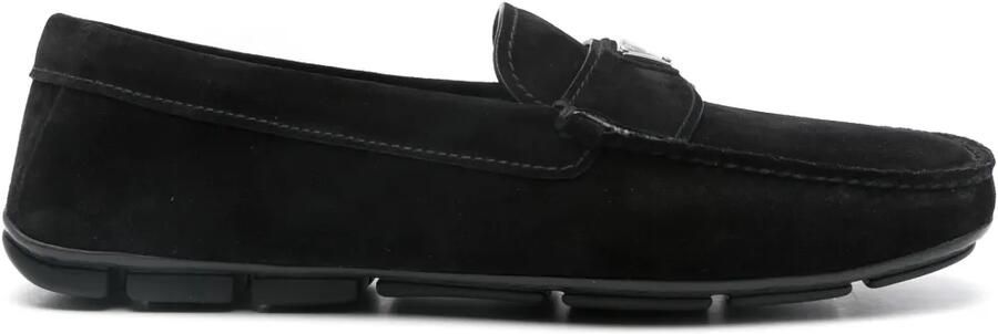 Prada Loafers met logoplakkaat Zwart