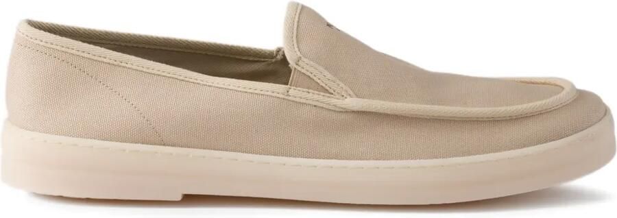 Prada Loafers met logoprint Beige
