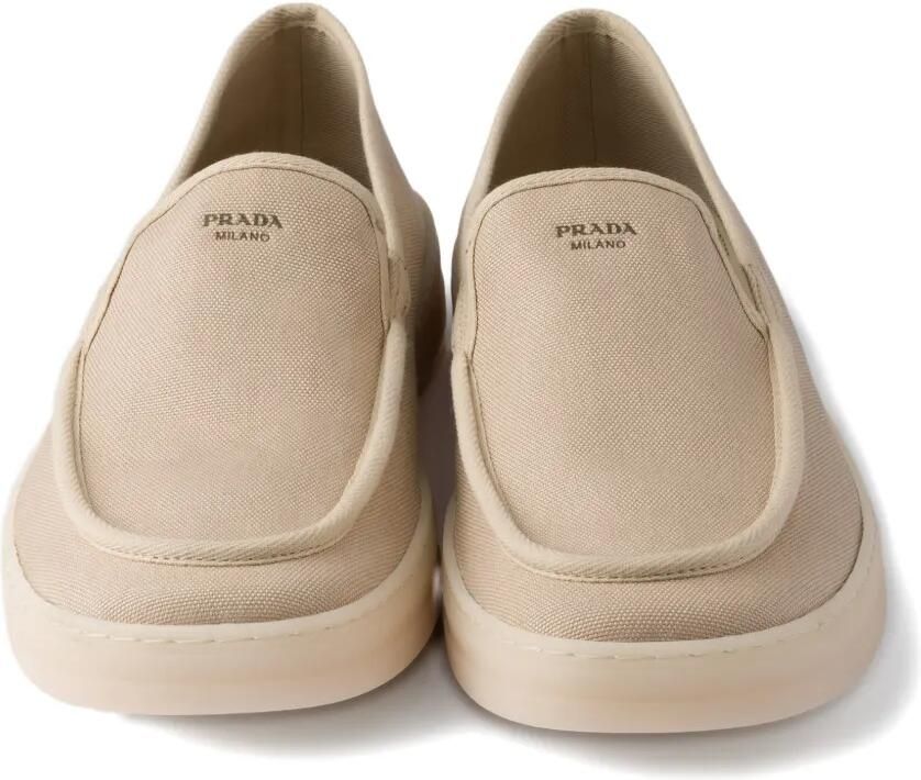 Prada Loafers met logoprint Beige - Foto 4