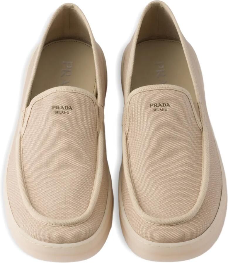 Prada Loafers met logoprint Beige - Foto 2