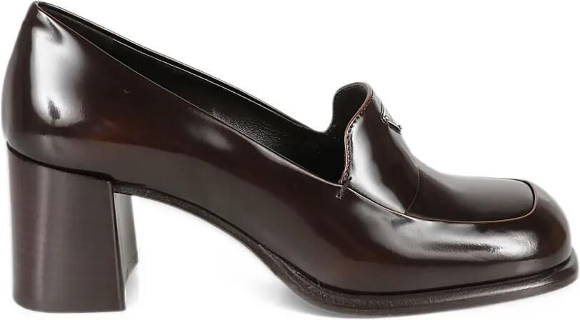 Prada logo-plaque block-heel loafers Bruin