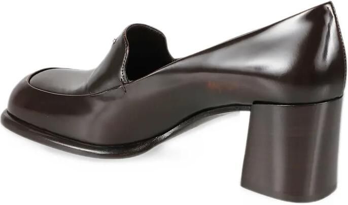 Prada logo-plaque block-heel loafers Bruin - Foto 3