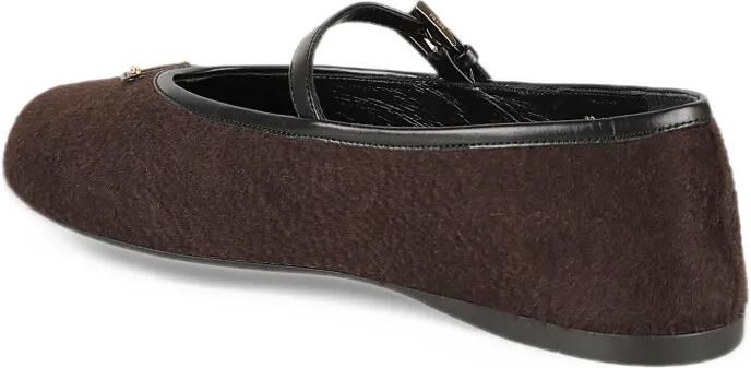Prada logo-plaque buckle-strap ballet flats Bruin - Foto 3