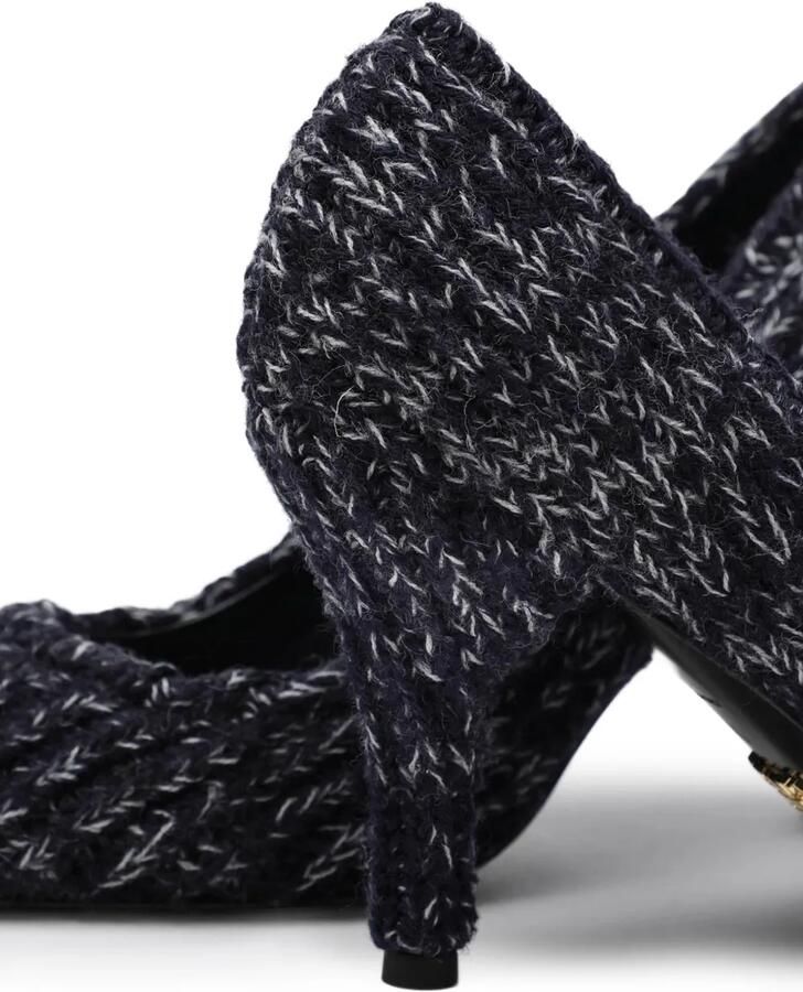 Prada Gemêleerde gebreide pumps Blauw - Foto 2