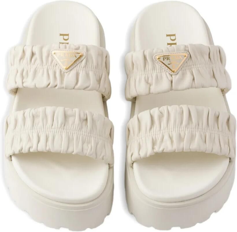 Prada Matelassé nappa leren slippers Beige - Foto 2