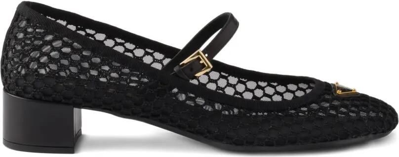 Prada Mesh ballerina's met lage hak Wit