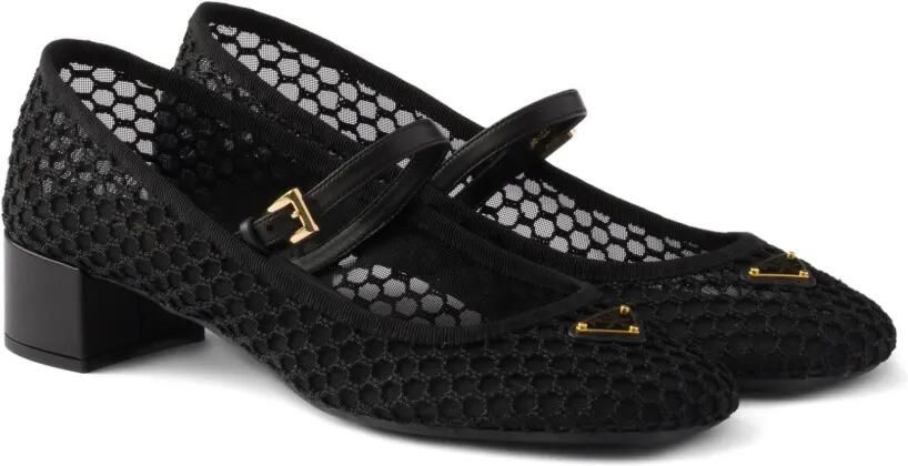 Prada Mesh ballerina's met lage hak Wit - Foto 5
