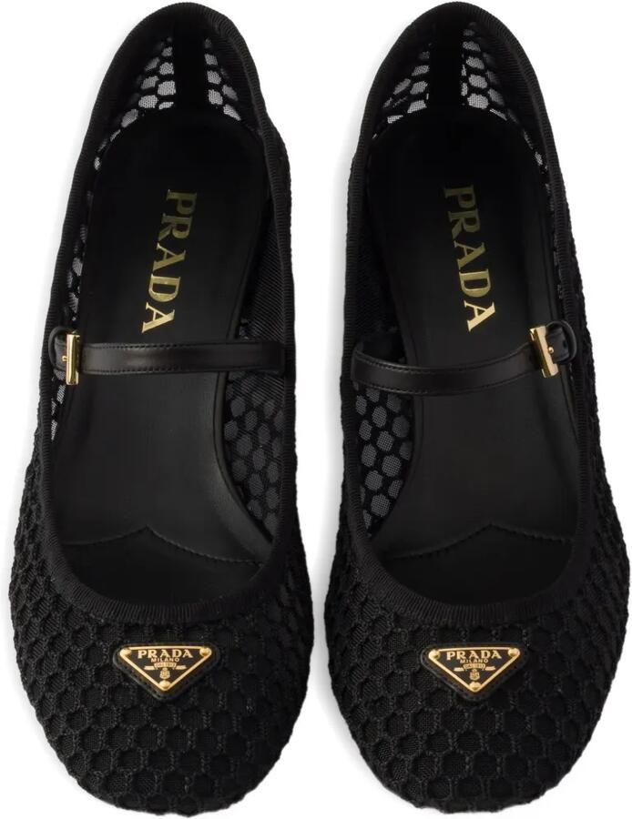Prada Mesh ballerina's met lage hak Wit - Foto 3