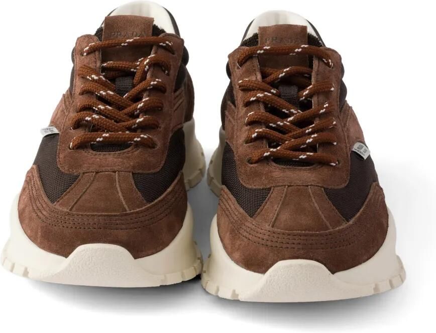 Prada Mesh en suède sneakers Bruin - Foto 4