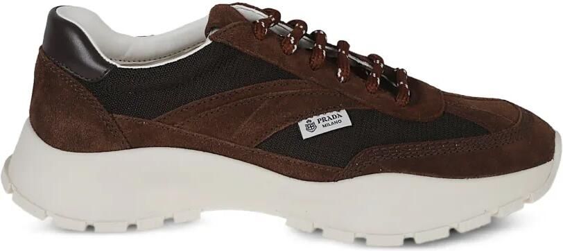 Prada Mesh en suède sneakers Bruin - Foto 3