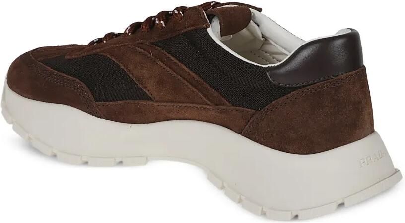 Prada Mesh en suède sneakers Bruin - Foto 2