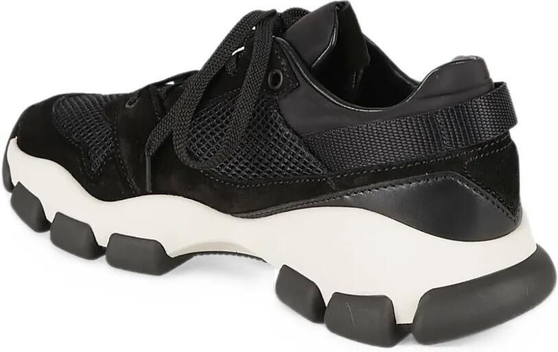Prada mesh-fabric and suede sneakers Zwart - Foto 3