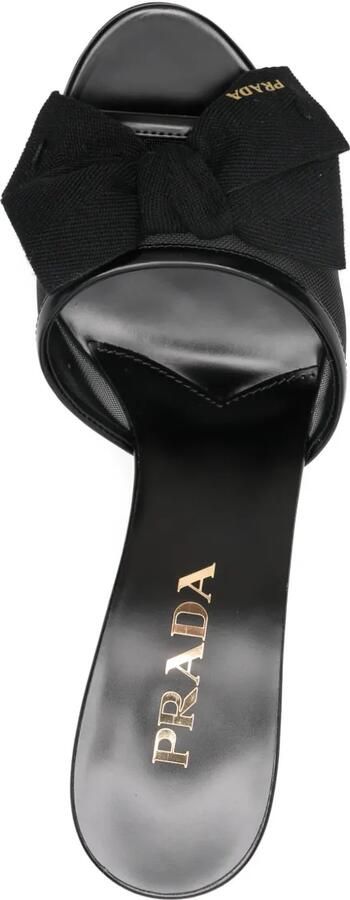 Prada Mesh sandalen met strik Zwart
